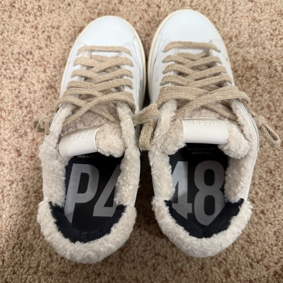 P448 White Sneakers with Sherpa - Picture 7 of 8